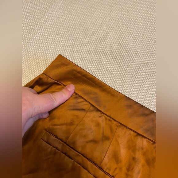 NWT Lafayette 148 NY high waisted bohemian crushed satin trousers size 10 boho - Picture 15 of 16